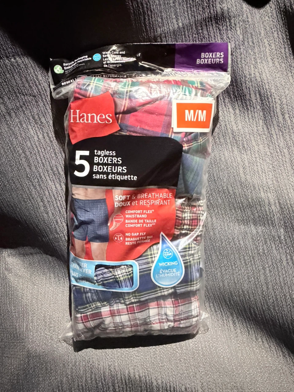 Hanes 5-Pack Boxer Briefs - M/M