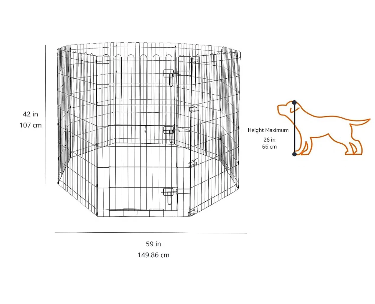 Amazon Basics Foldable Metal Dog Playpen, 42-inch - photo 2