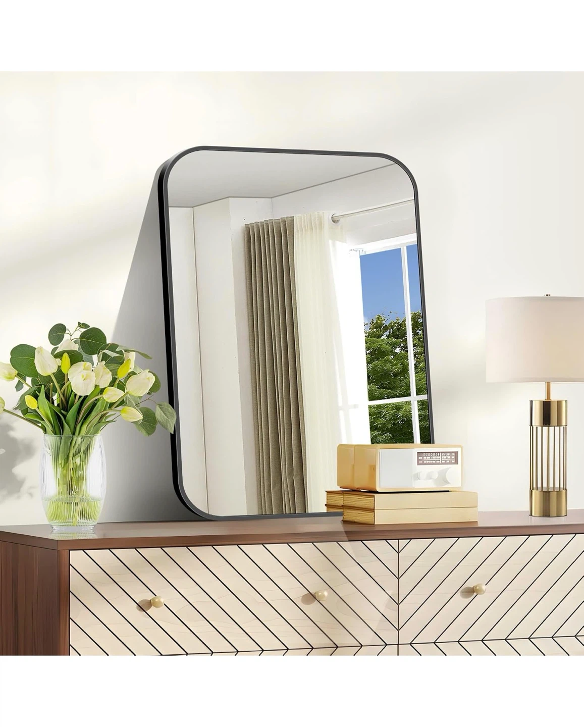 18x24 Black Rectangular Wall Mirror 824 - photo 3