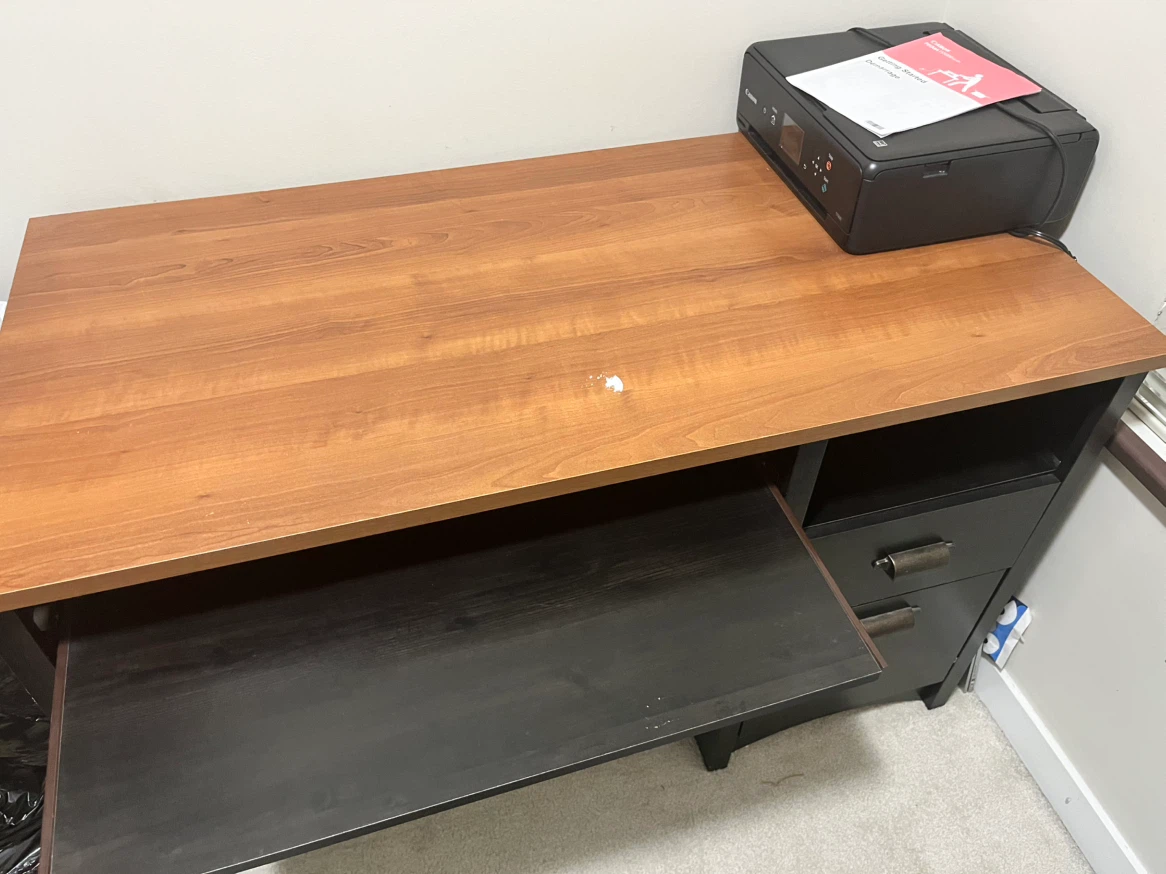 Office Desk with Filing Drawers and printer - photo 2