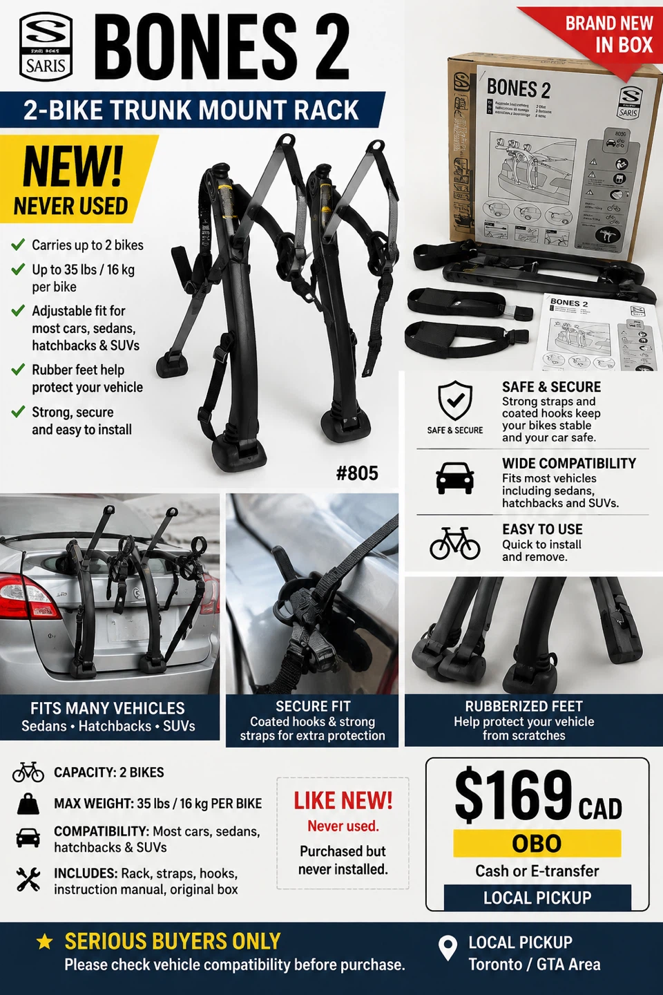 Saris Bones 2 Bike Trunk Mount Rack - photo 2