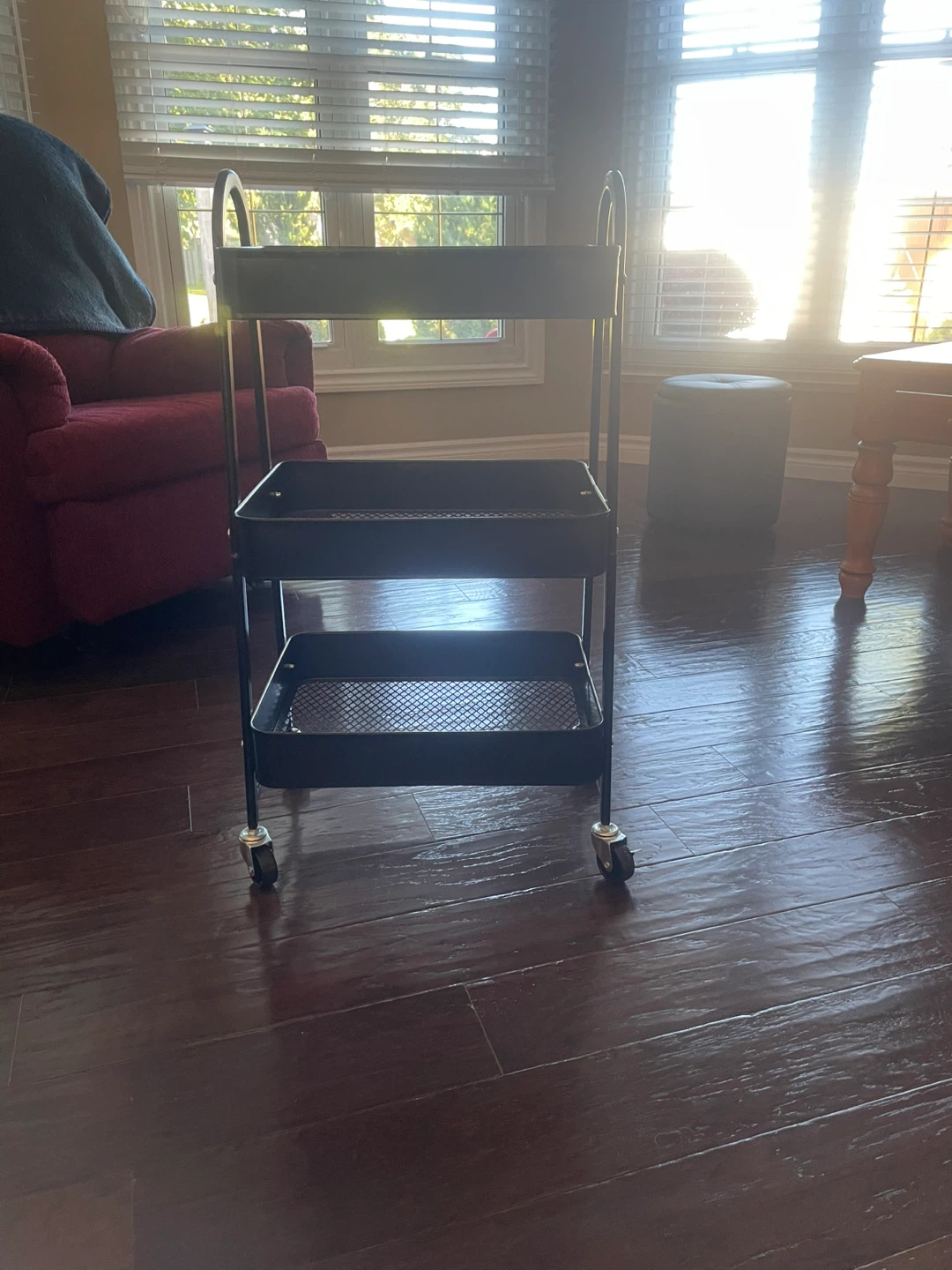 Black 3-Tier Rolling Utility Cart