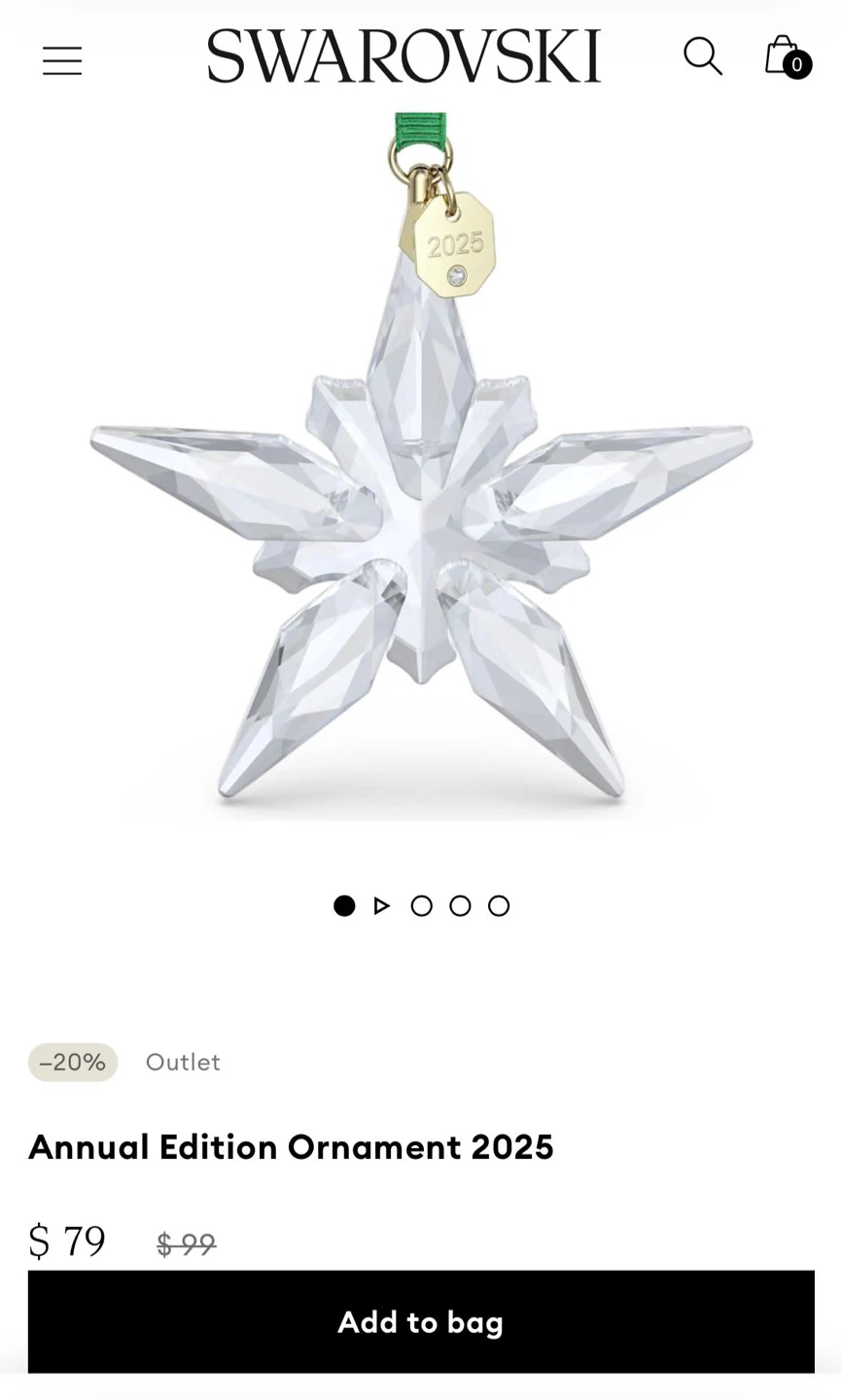 Brand New Swarovski Annual Edition Ornament 2025