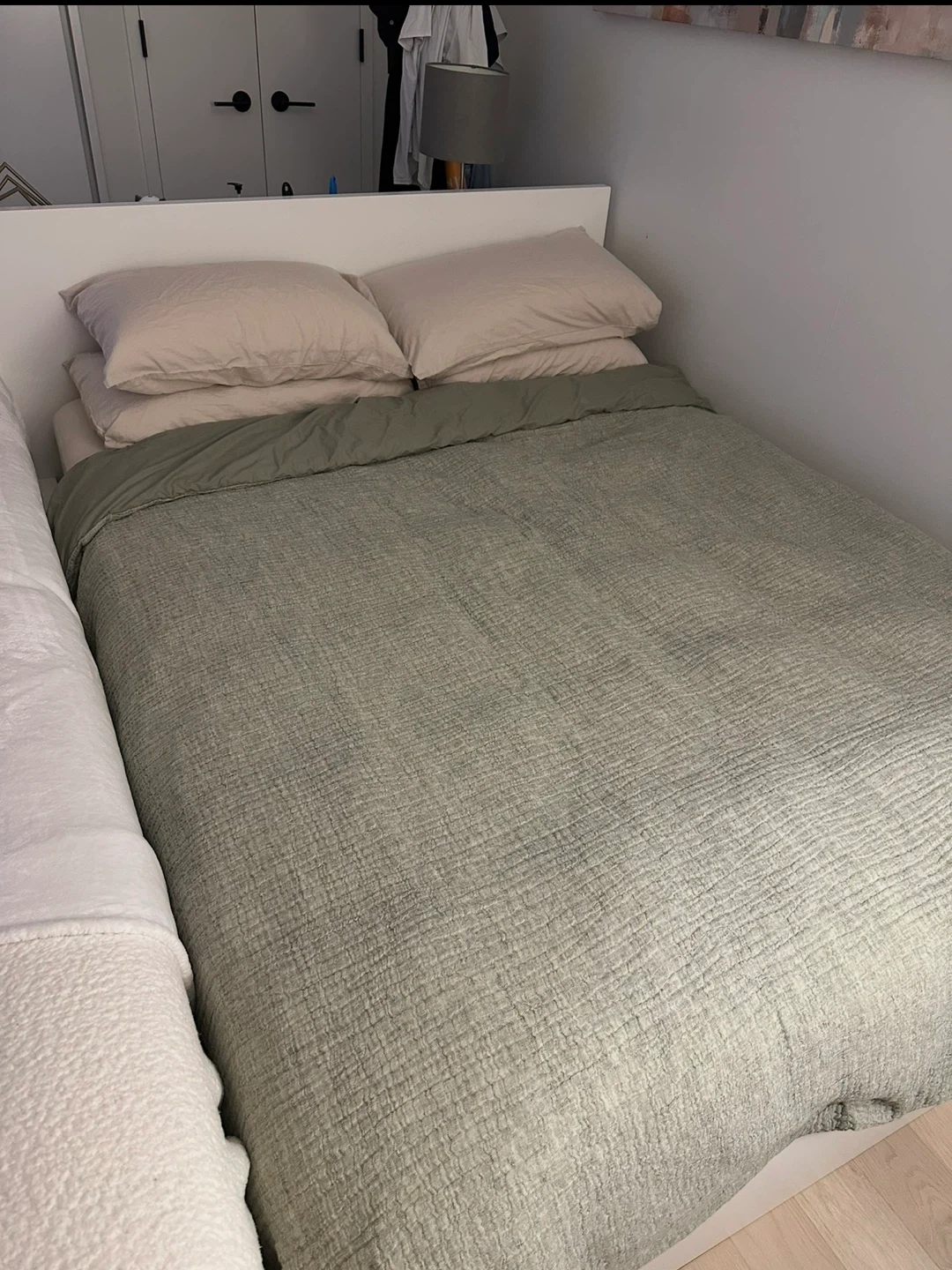 Queen Ikea MALM Bed Frame + FREE Haugsvar Hybrid Mattress
