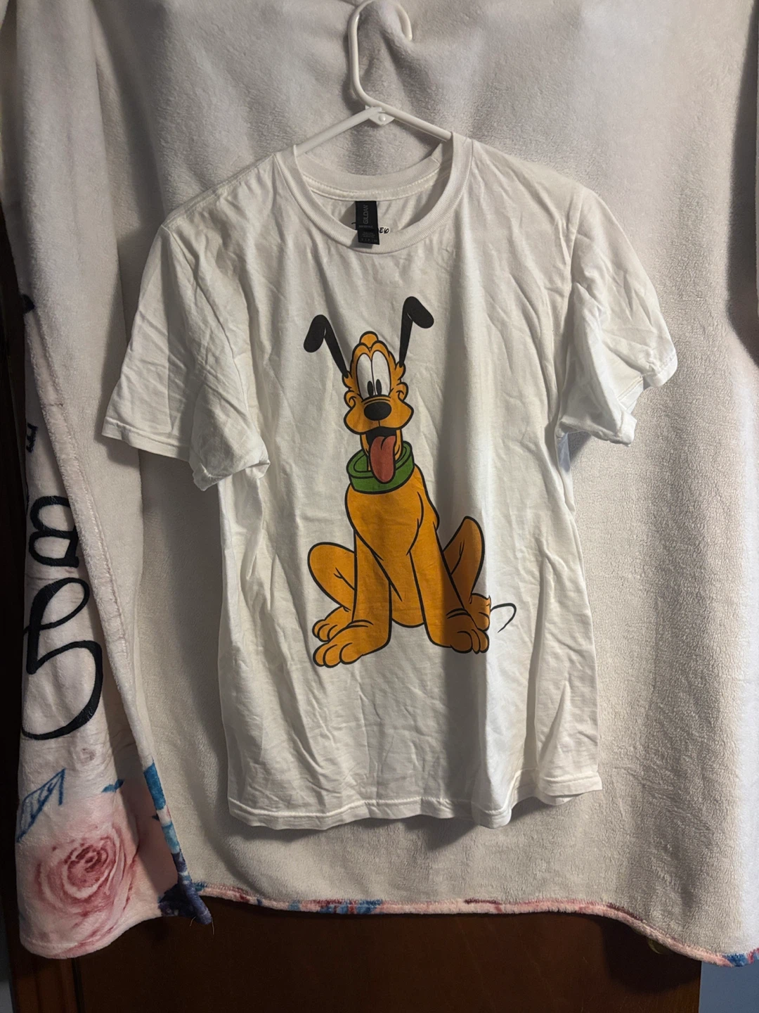 Disney Pluto White Graphic T-Shirt