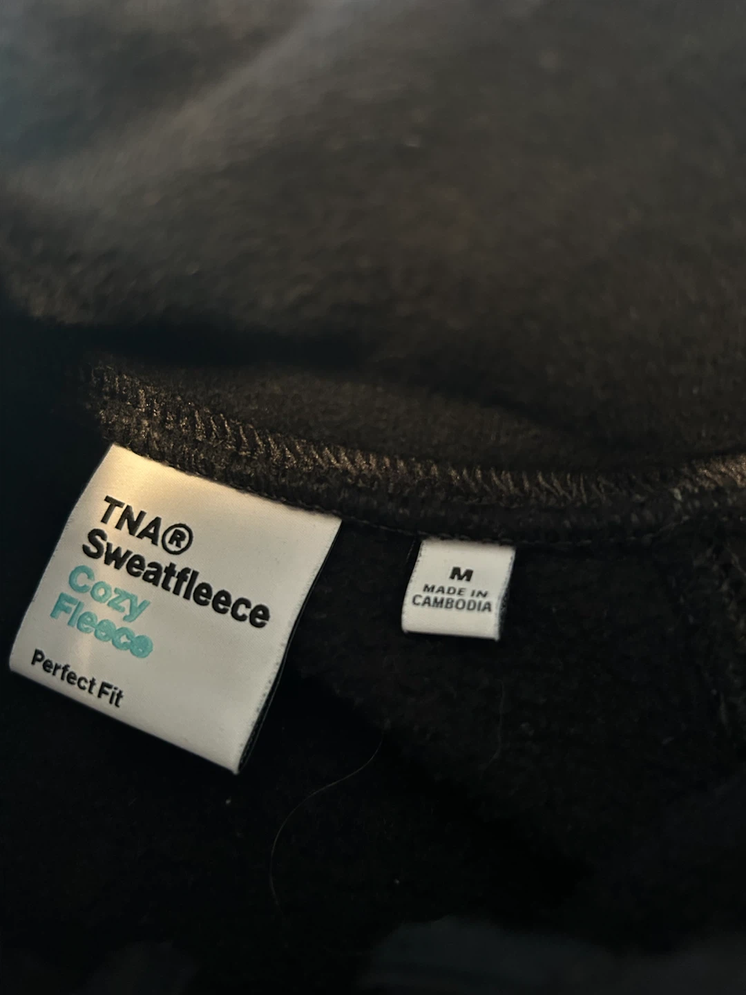 TNA Black Cozy Fleece Crop Sweatshirt - photo 2