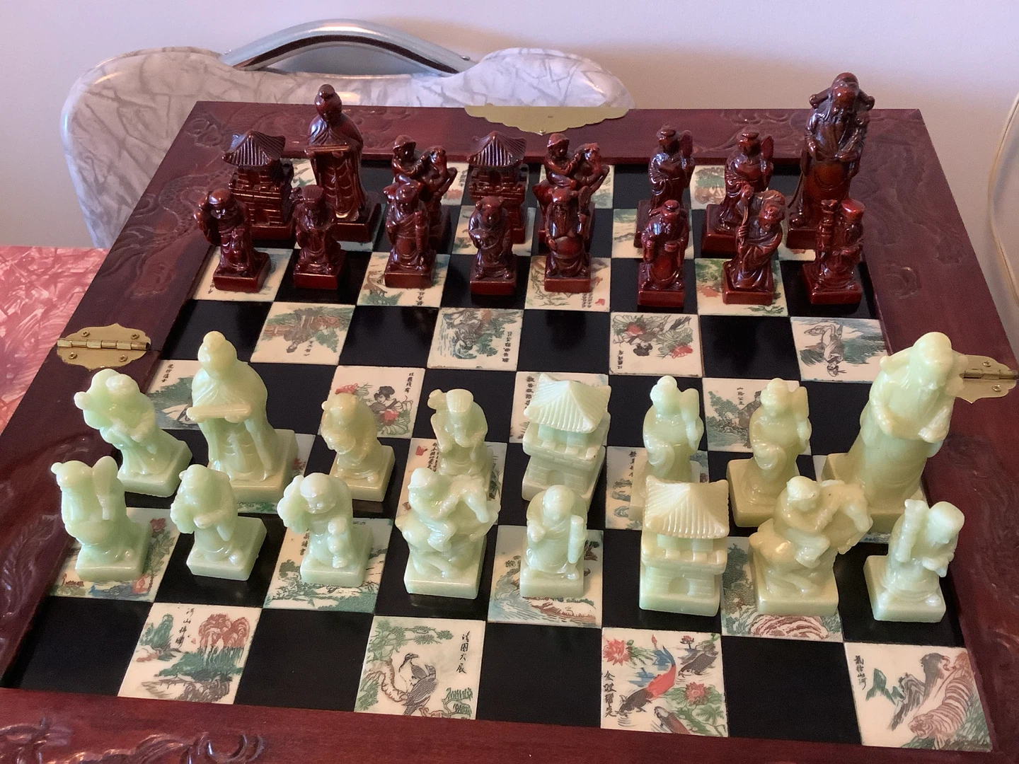 Vt Hand Made Chinese Themed Folding Decorative Chess Set 🐞