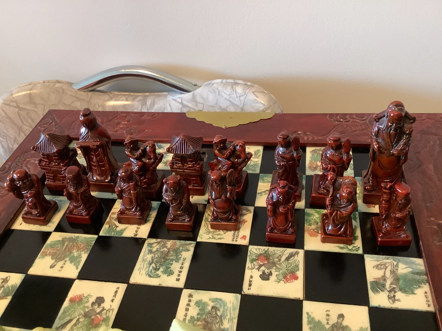 Vt Hand Made Chinese Themed Folding Decorative Chess Set 🐞 - photo 4