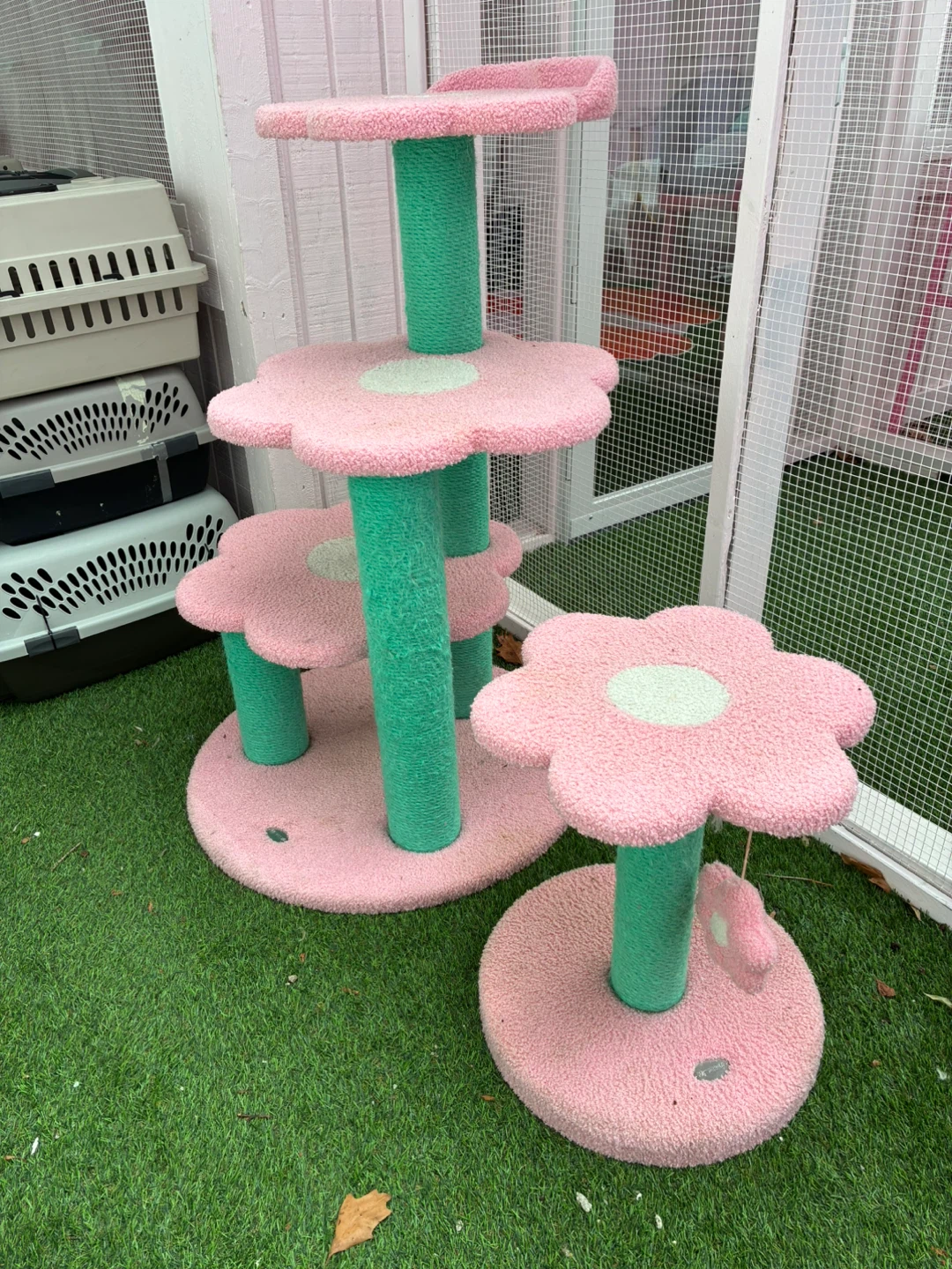 Pink Flower Cat Tree Condo Scratch Post