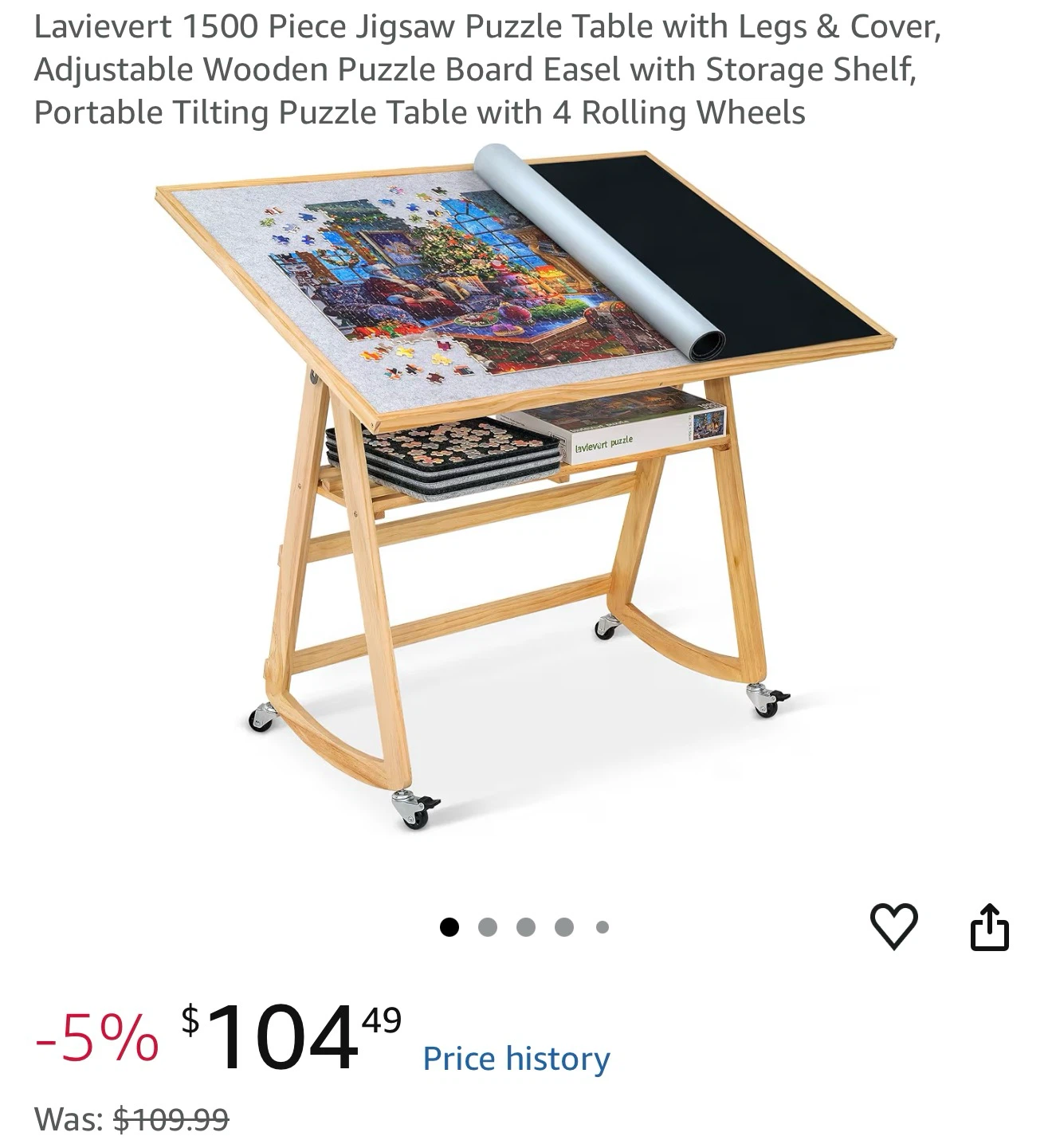 Lavievert 1500 Piece Adjustable Puzzle Table P33