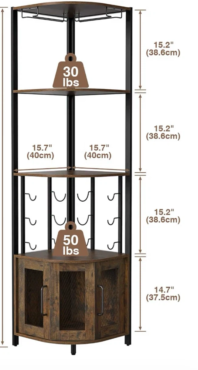 Corner Bar Cabinet with Wine Rack - photo 2