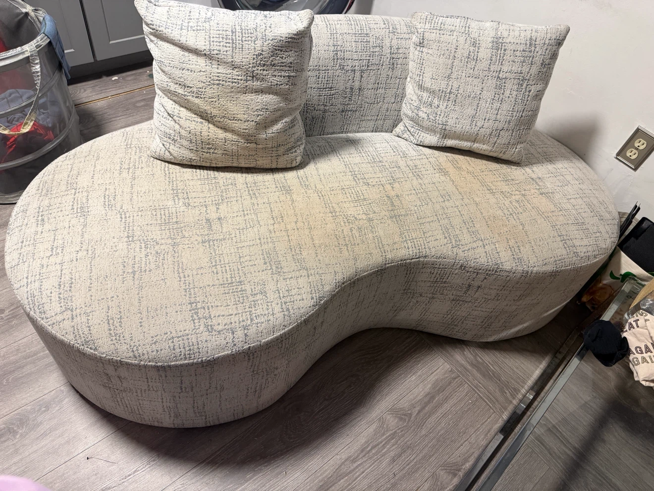 Curved Sofa with Pillows