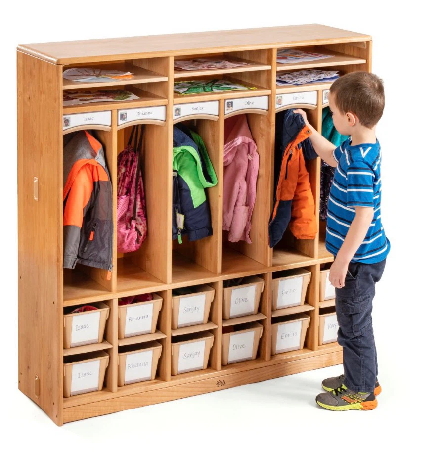 Wooden Cubby Shelf with 12 Storage Bins - photo 2