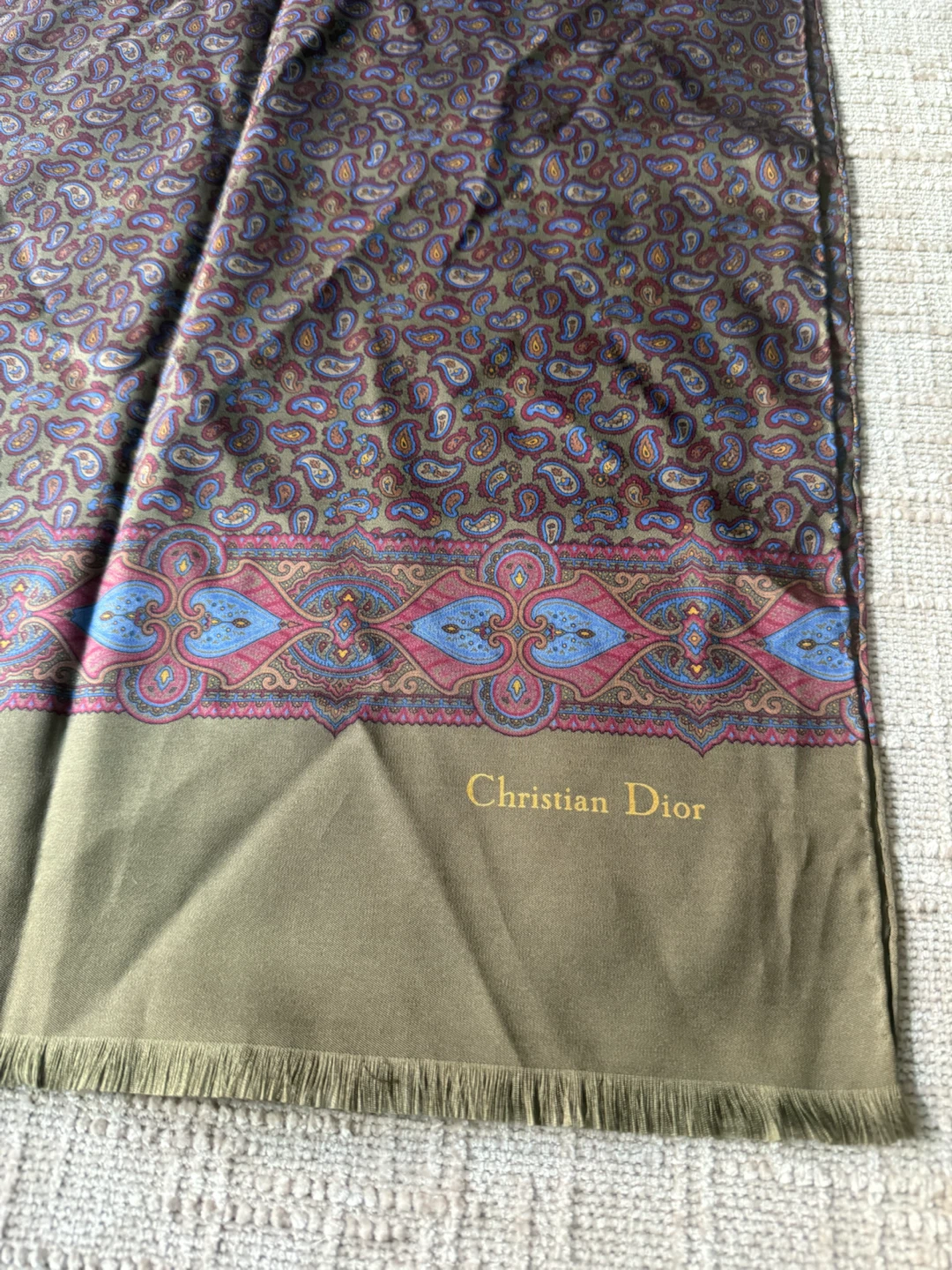 Authentic Christian Dior Silk Scarf men’s made in Italy