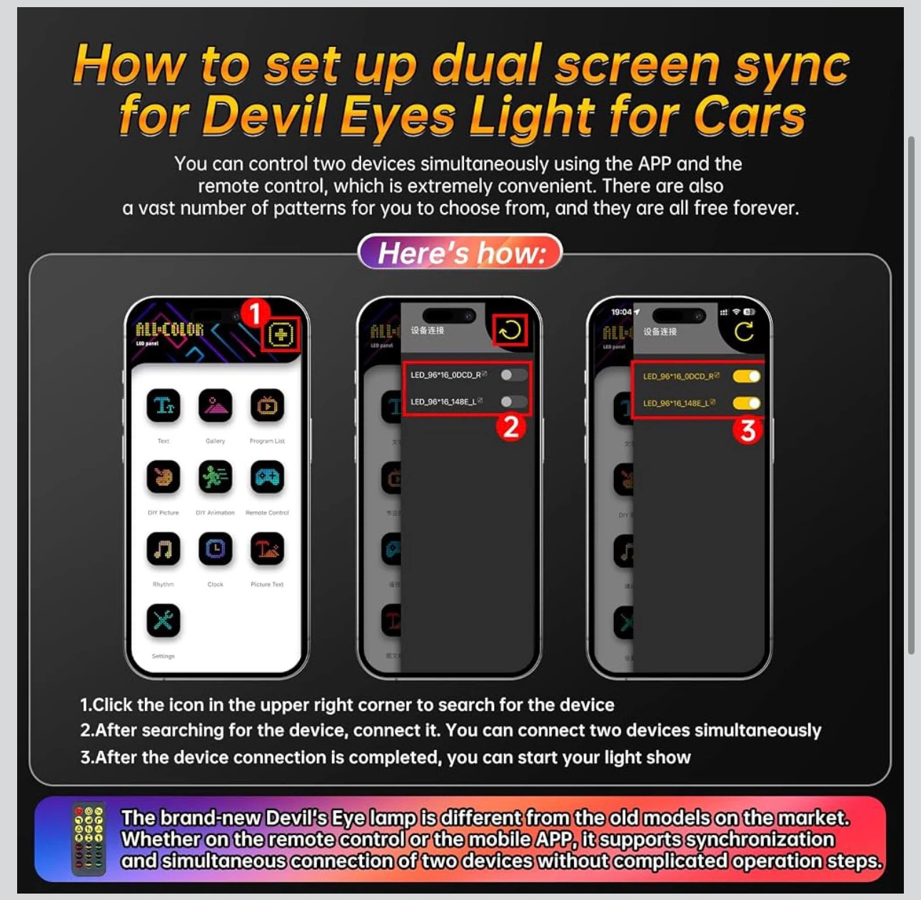 Lumetrix 4.8"x24" LED Eyes Light for Cars “2pack” - photo 3