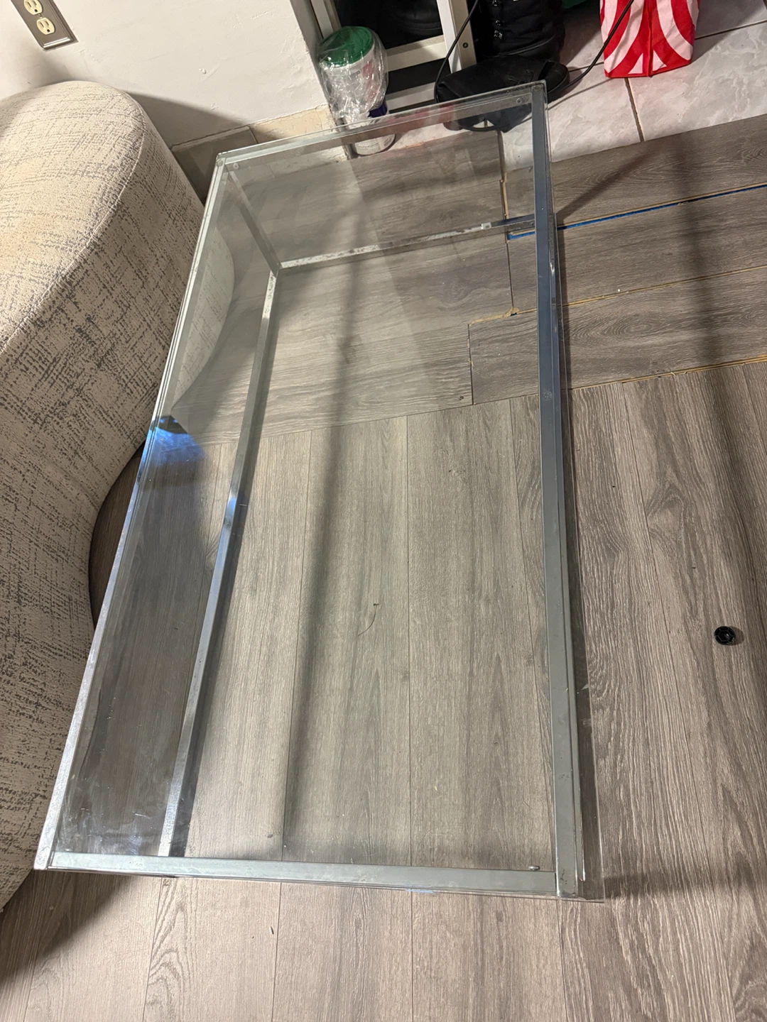 Glass and Metal Coffee Table