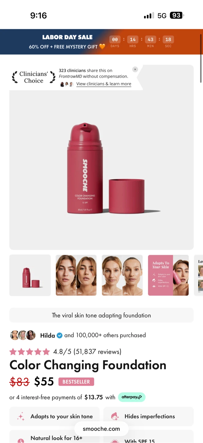 Colour Changing Foundation. Smoochie
