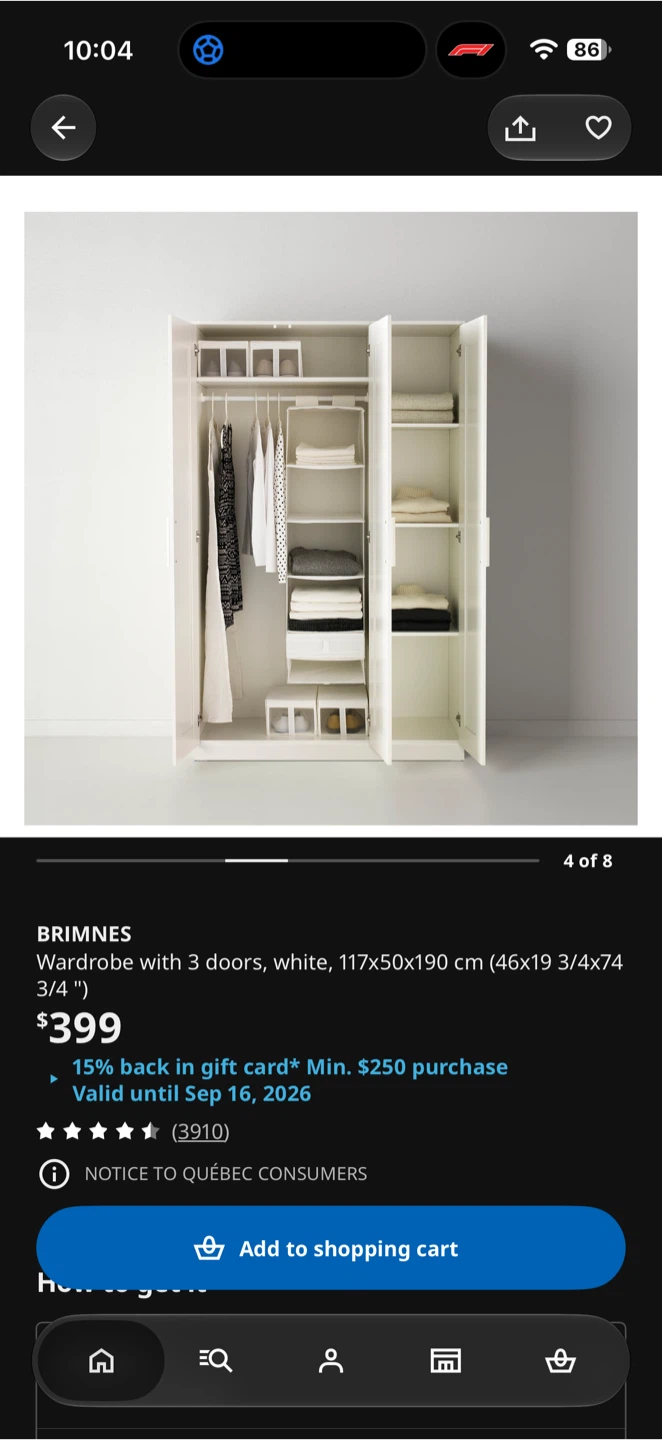 IKEA BRIMNES 3-Door Wardrobe - photo 3