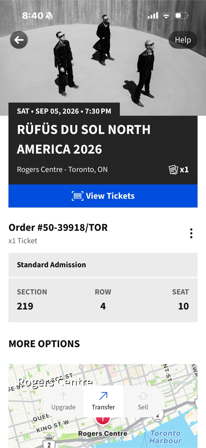 Rufus Du Sol Ticket - Sept 5, 2026