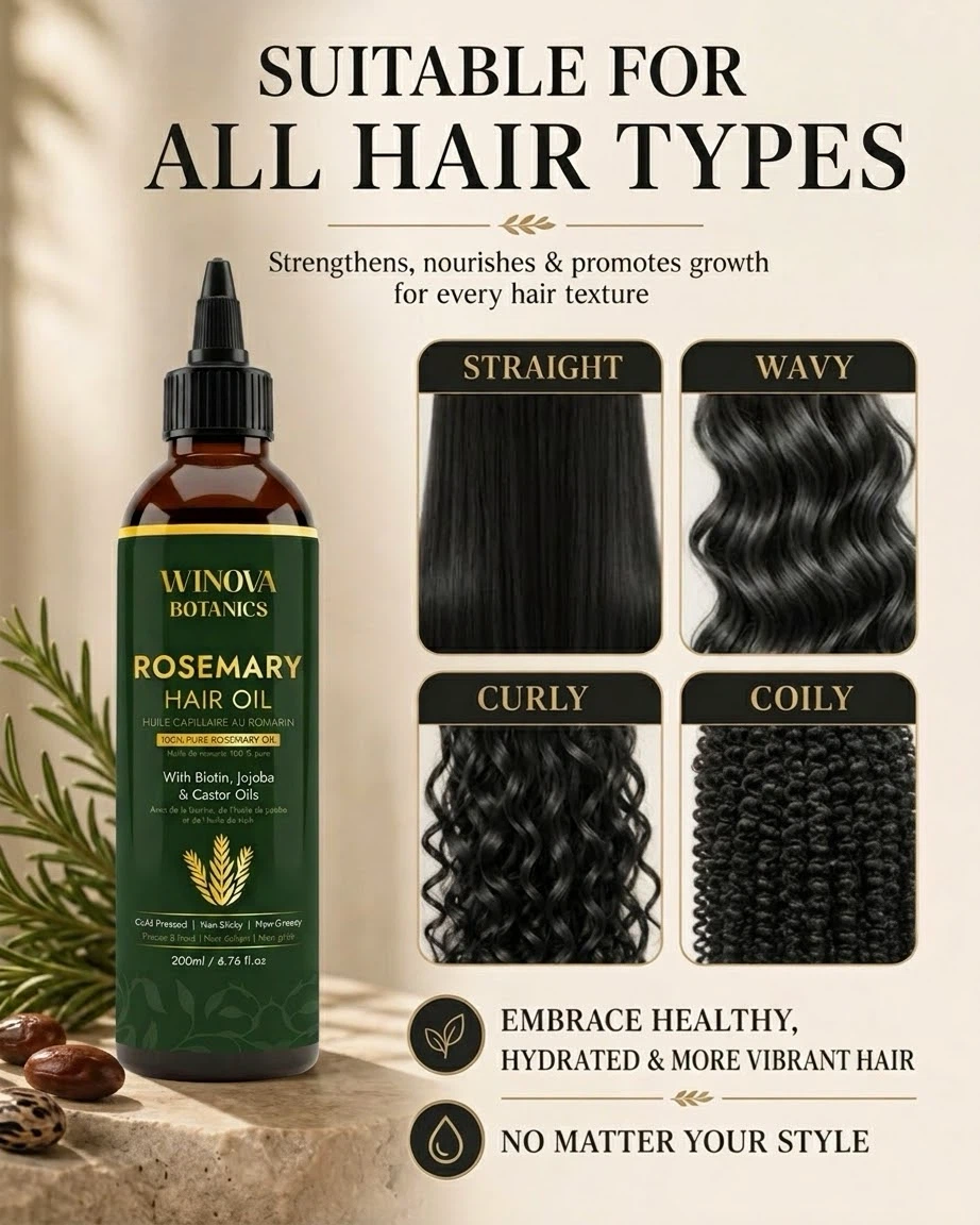 WinOva Botanics 100% Pure Rosemary Hair Growth Oil 200 ML - photo 2