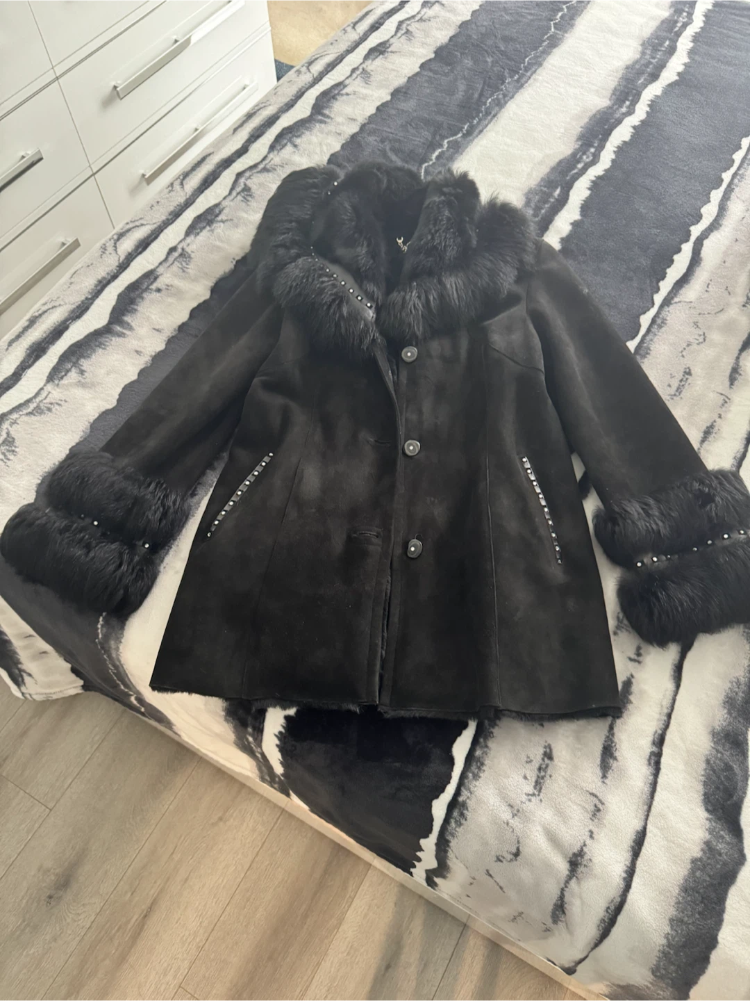 Esperto Pelle Suede and Fur Coat