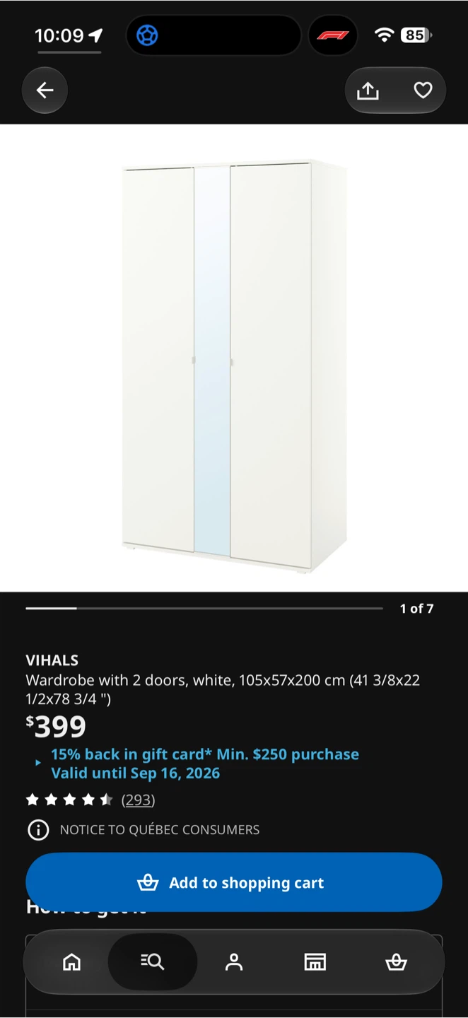 IKEA VIHALS Wardrobe with 2 doors, white - photo 2