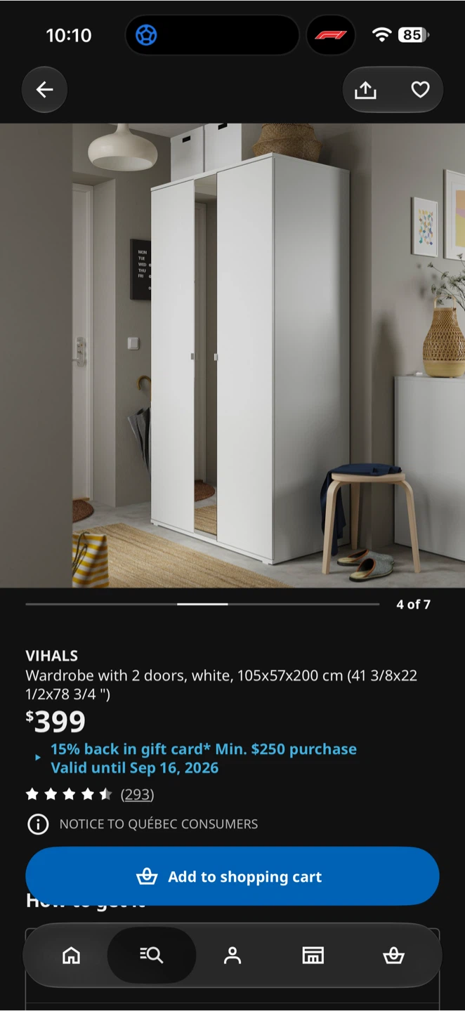 IKEA VIHALS Wardrobe with 2 doors, white - photo 4