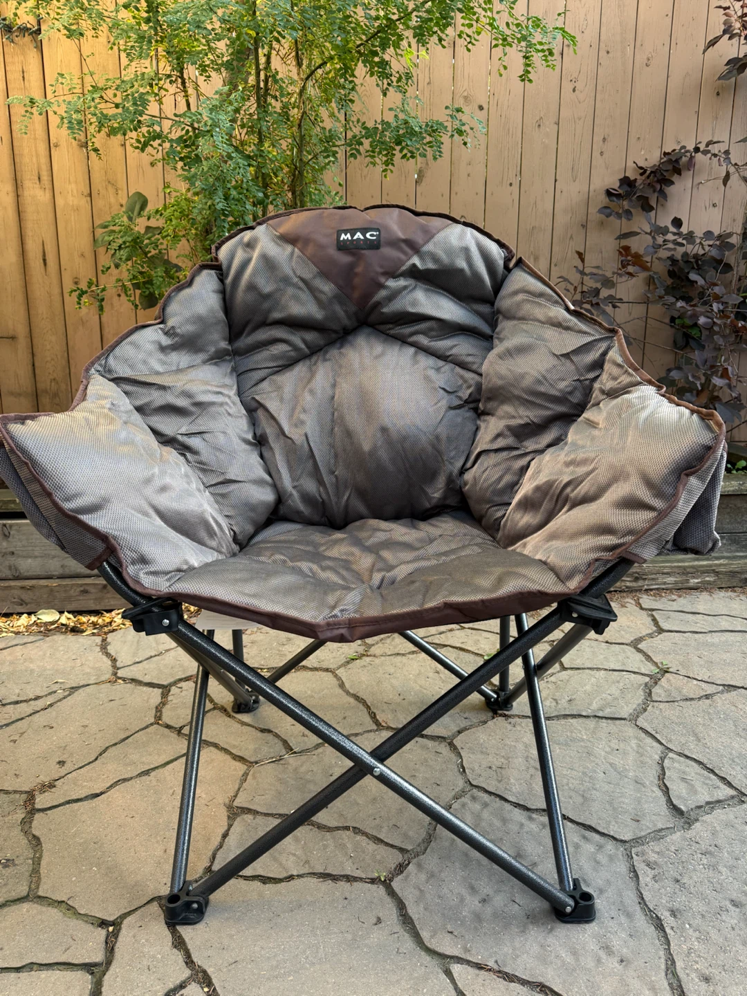 Mac Sports Padded Club Camping Chair, Brown