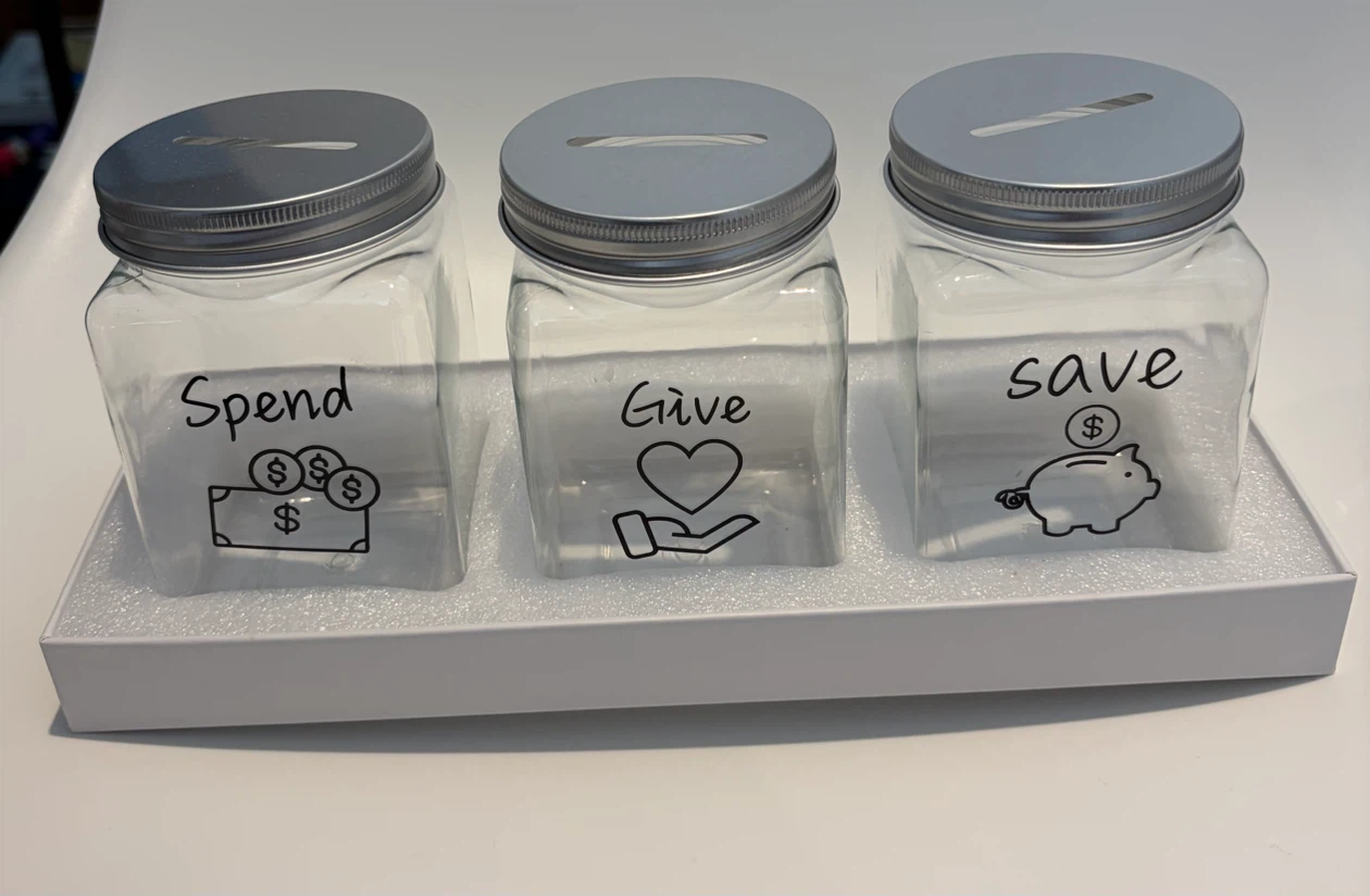 Kids Money Bank Set - Spend, Give, Save Jars