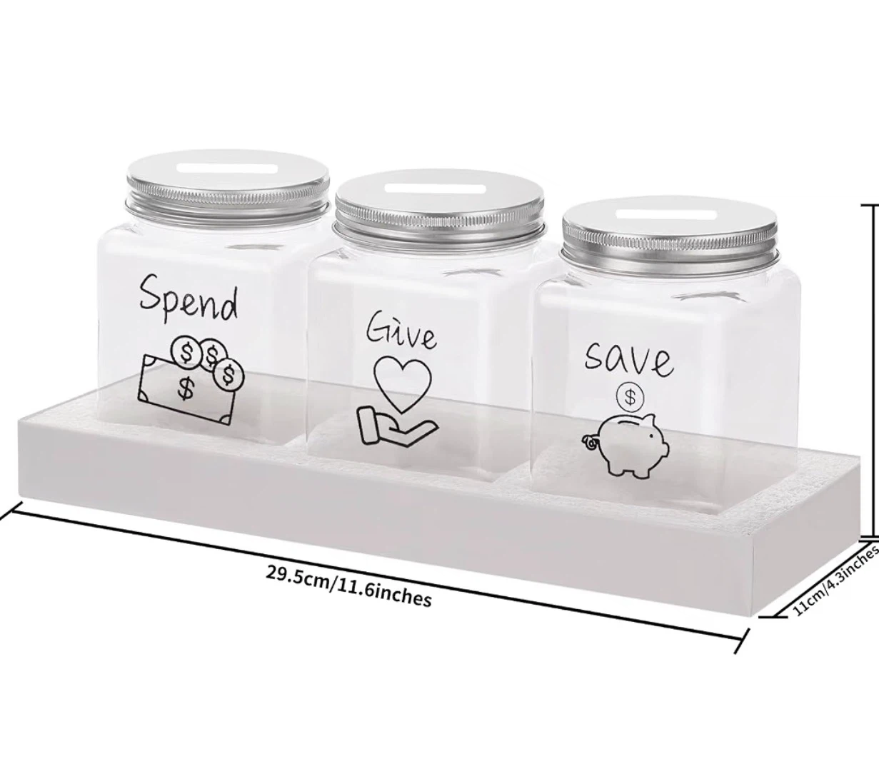 Kids Money Bank Set - Spend, Give, Save Jars - photo 3