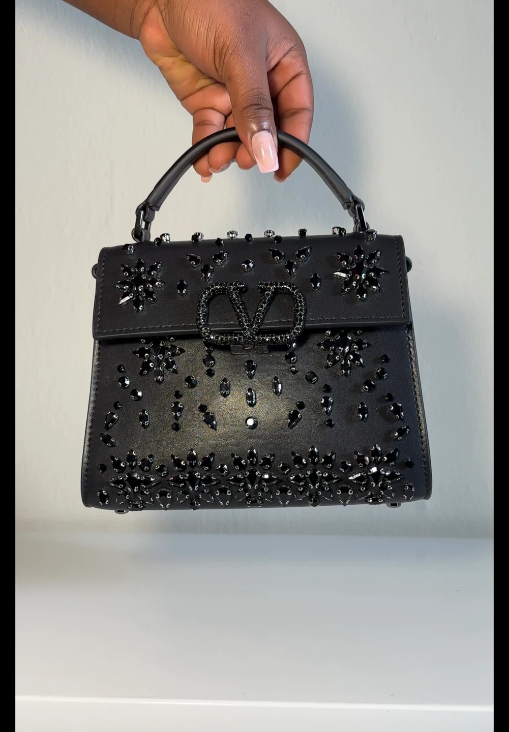 Valentino Black Embellished Handbag