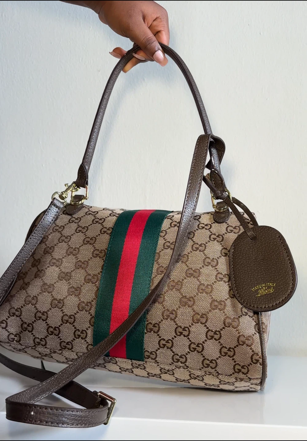 Gucci Monogram Horsebit Shoulder Bag