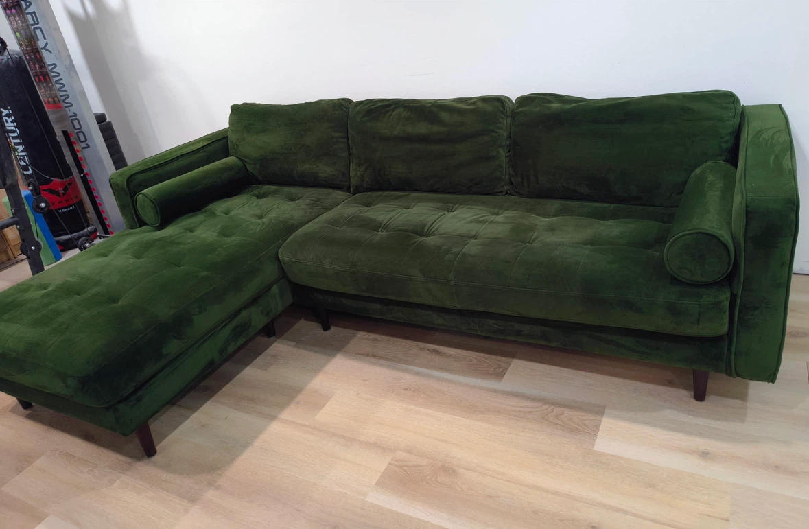 Green Velvet Sectional Sofa
