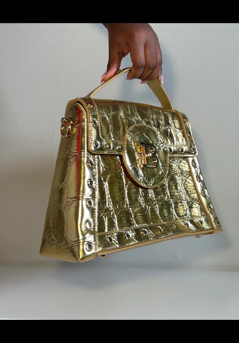 Balmain B-Buzz Gold Handbag