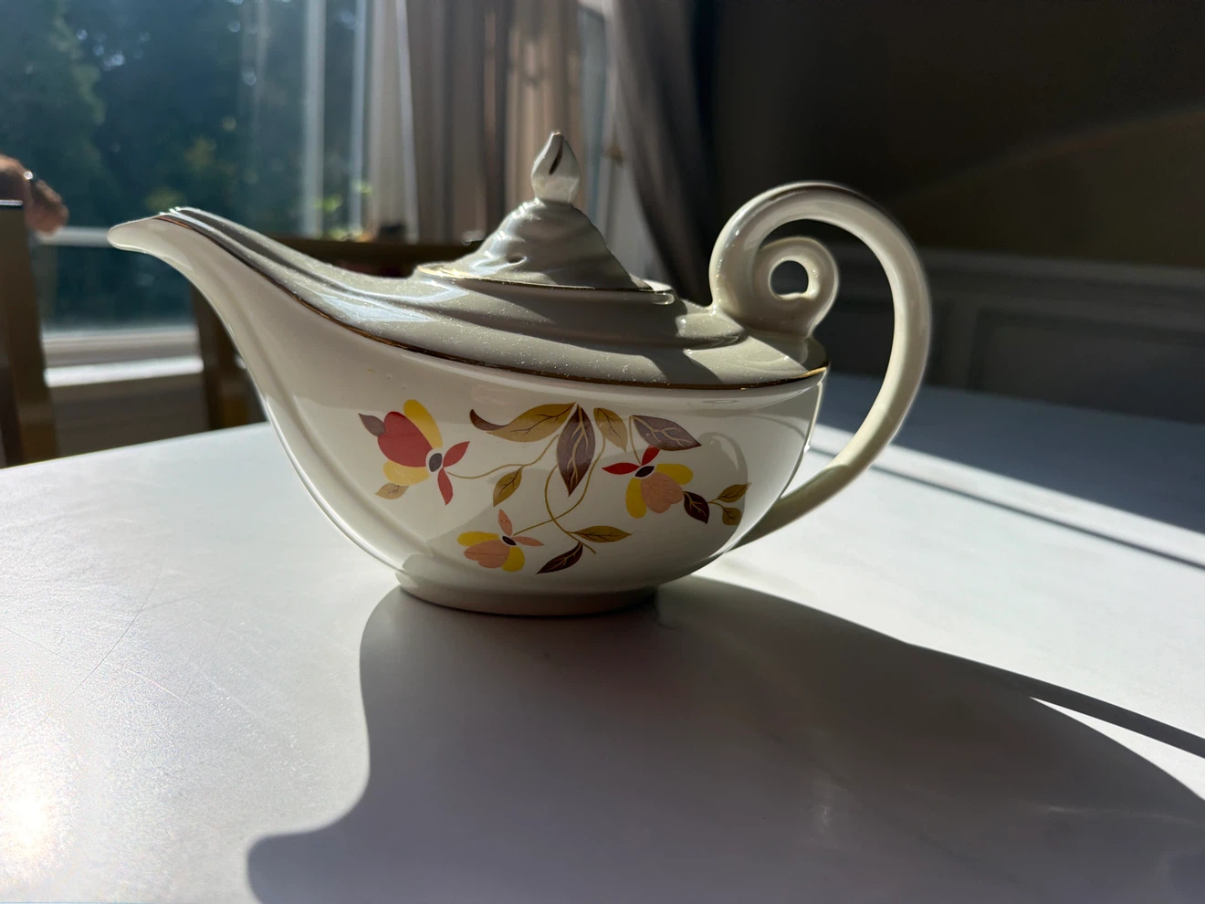 Vintage Ceramic Teapot Floral Design