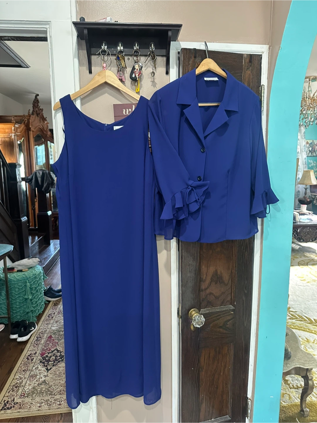 Royal Blue Dress and Jacket Set