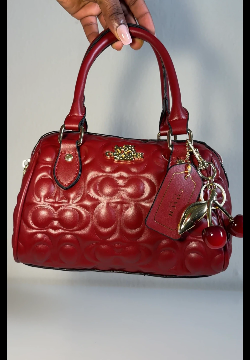 Red Coach Satchel Handbag/