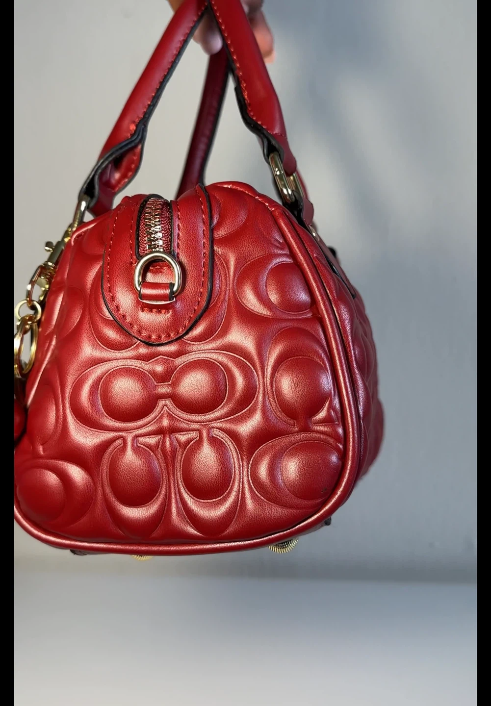 Red Coach Satchel Handbag/ - photo 2