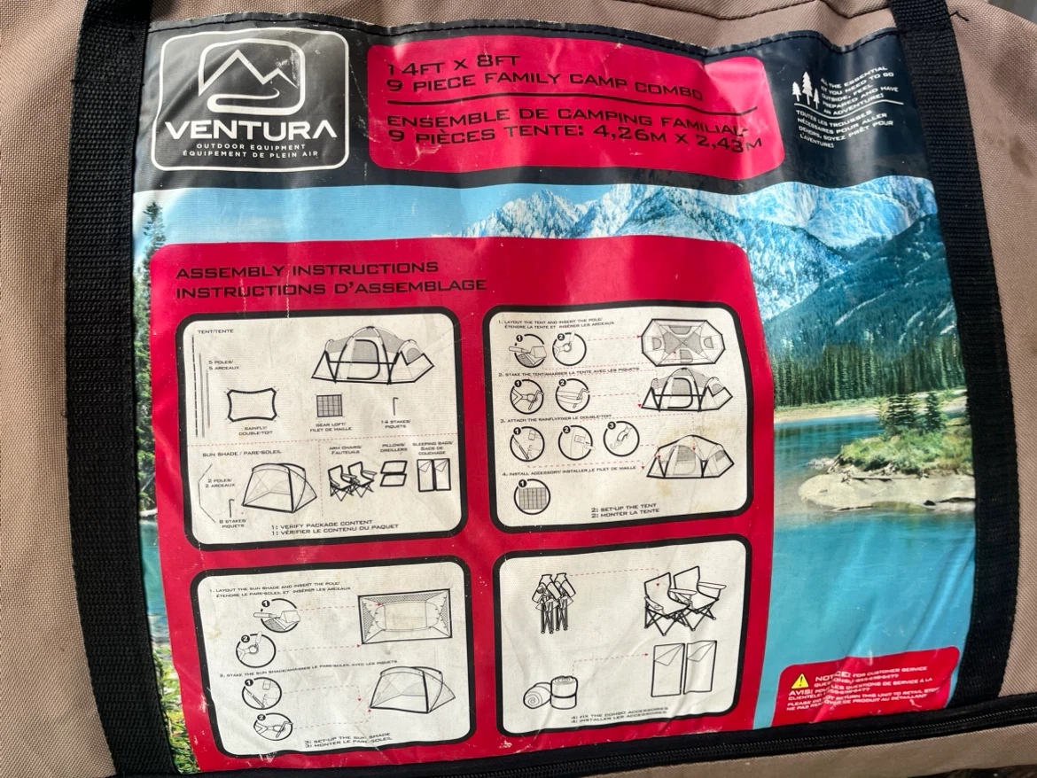 Ventura 9 Piece Family Camp Combo Tent and Outdoor Lights