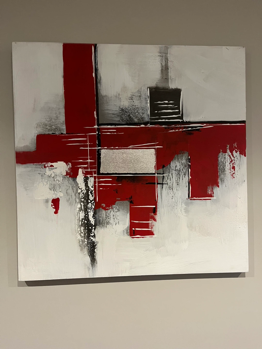Two Abstract Canvas Paintings - photo 2