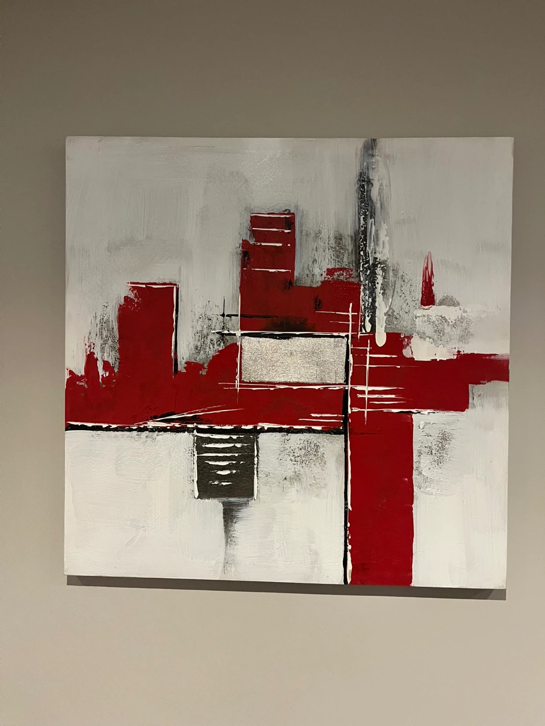 Two Abstract Canvas Paintings - photo 3