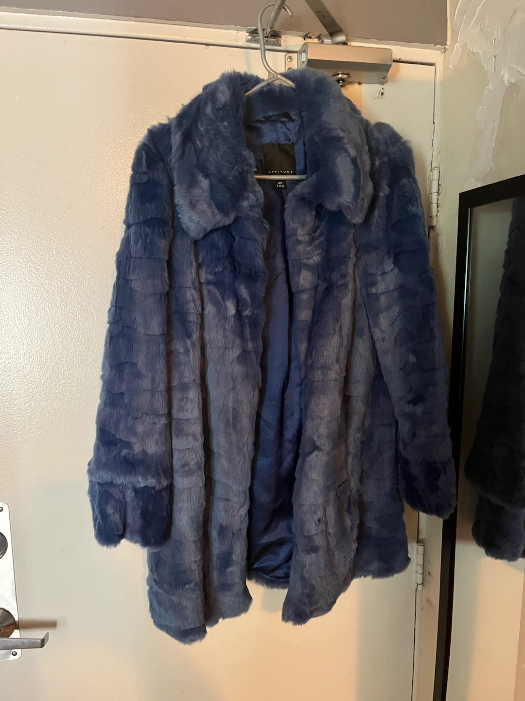 Blue synthetic fur jacket