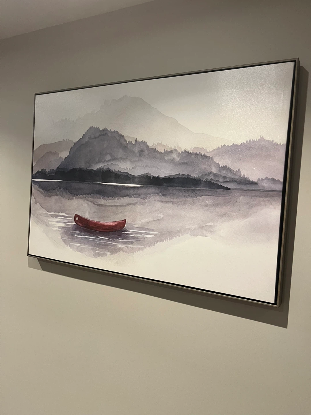 Large Landscape Canvas Art with Canoe