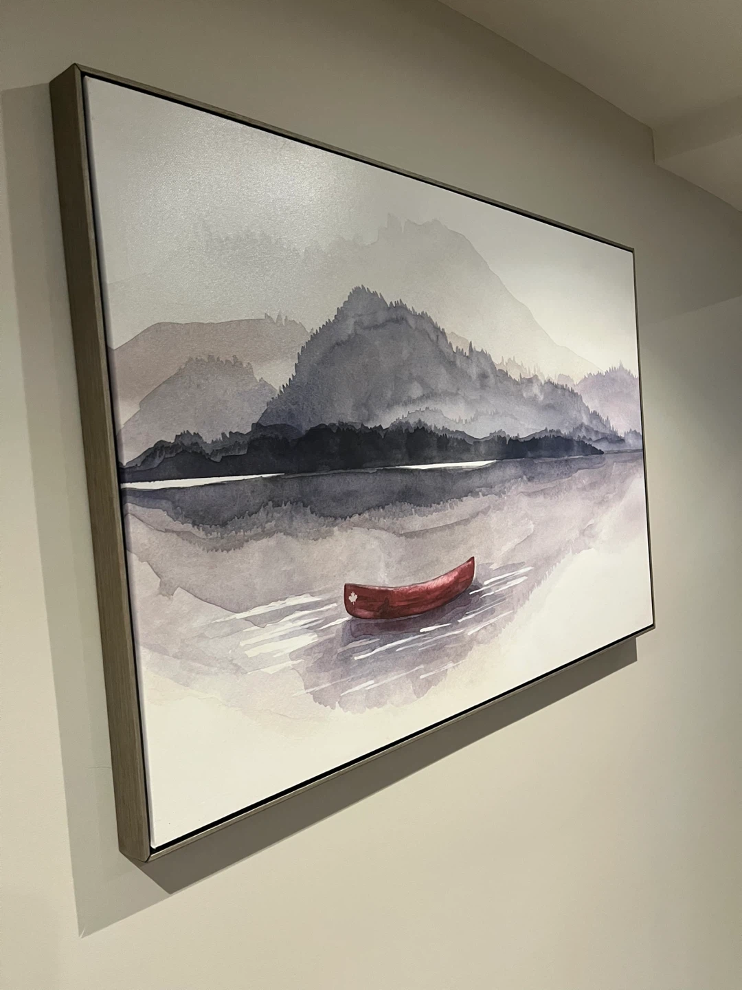 Large Landscape Canvas Art with Canoe - photo 3