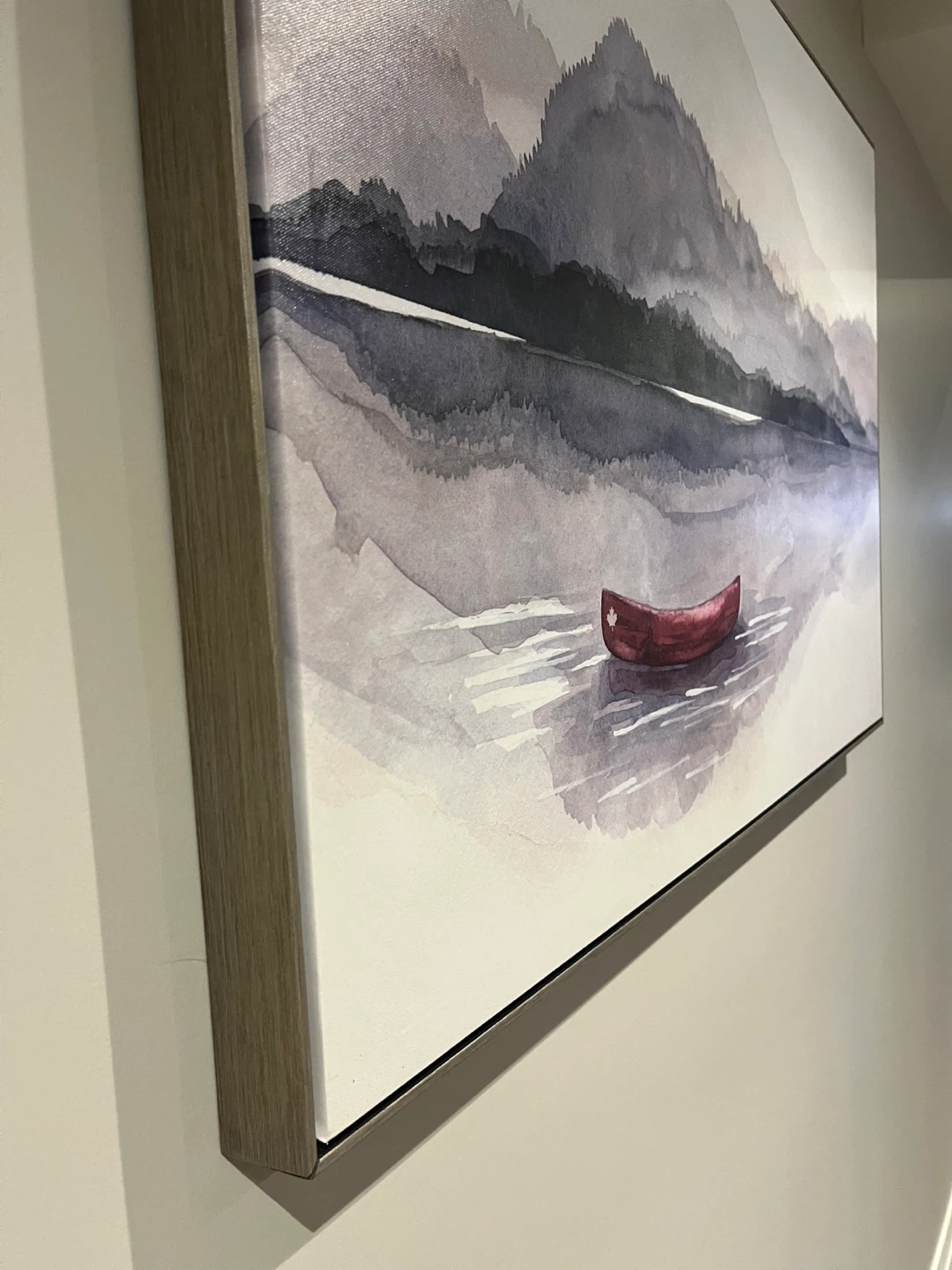 Large Landscape Canvas Art with Canoe - photo 4