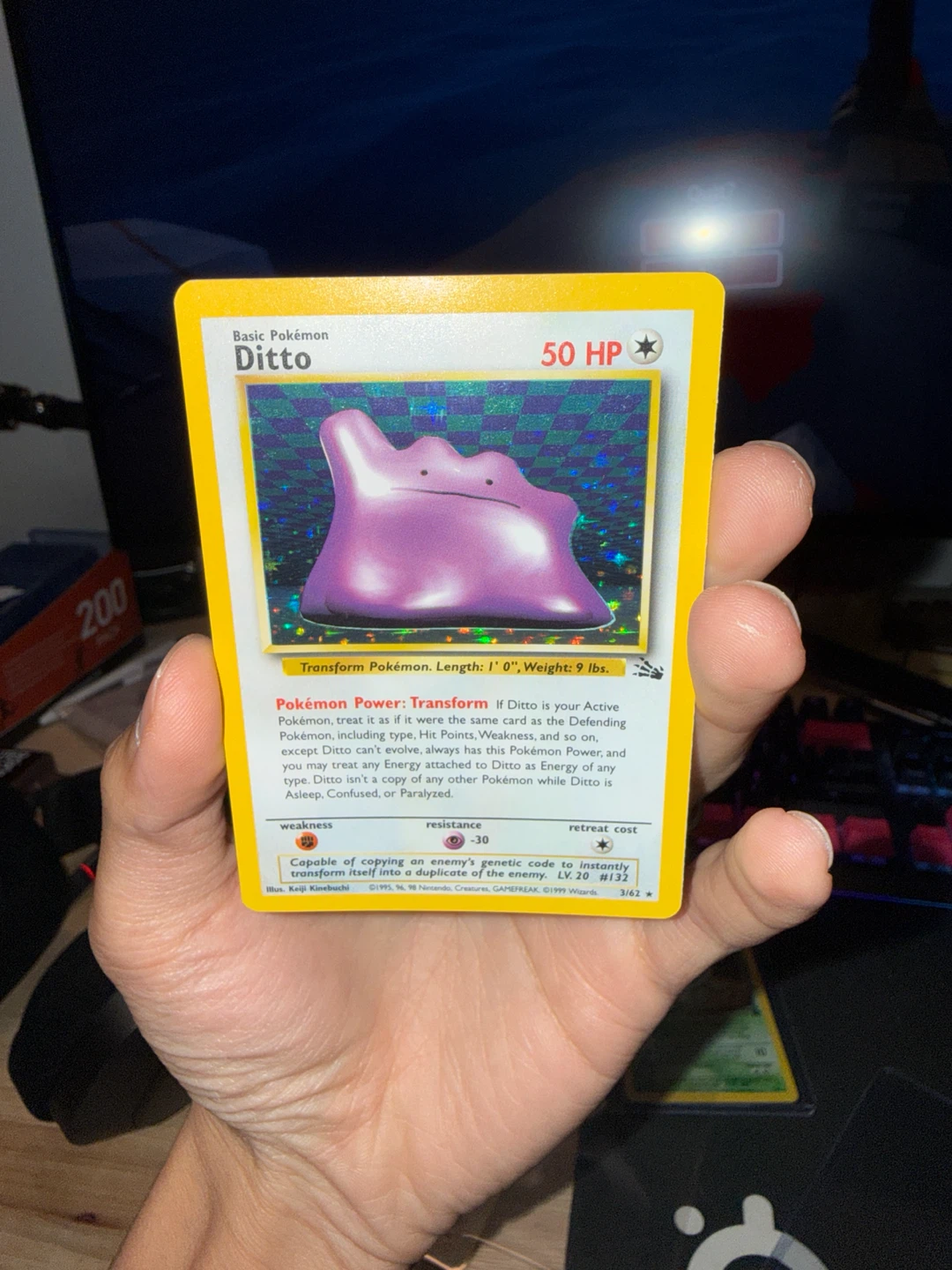 Ditto Holo Pokemon Card Fossil Set