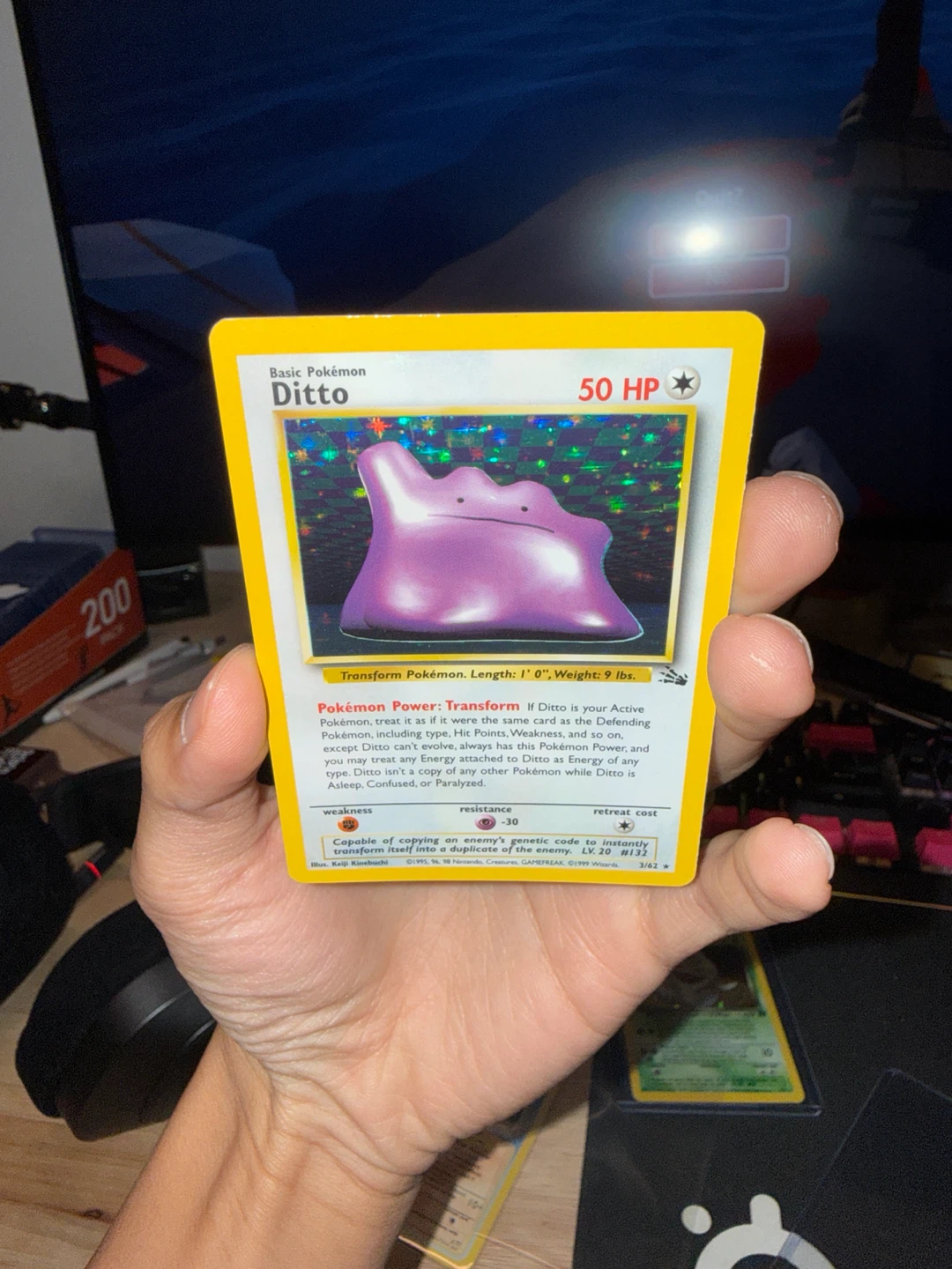 Ditto Holo Pokemon Card Fossil Set - photo 2