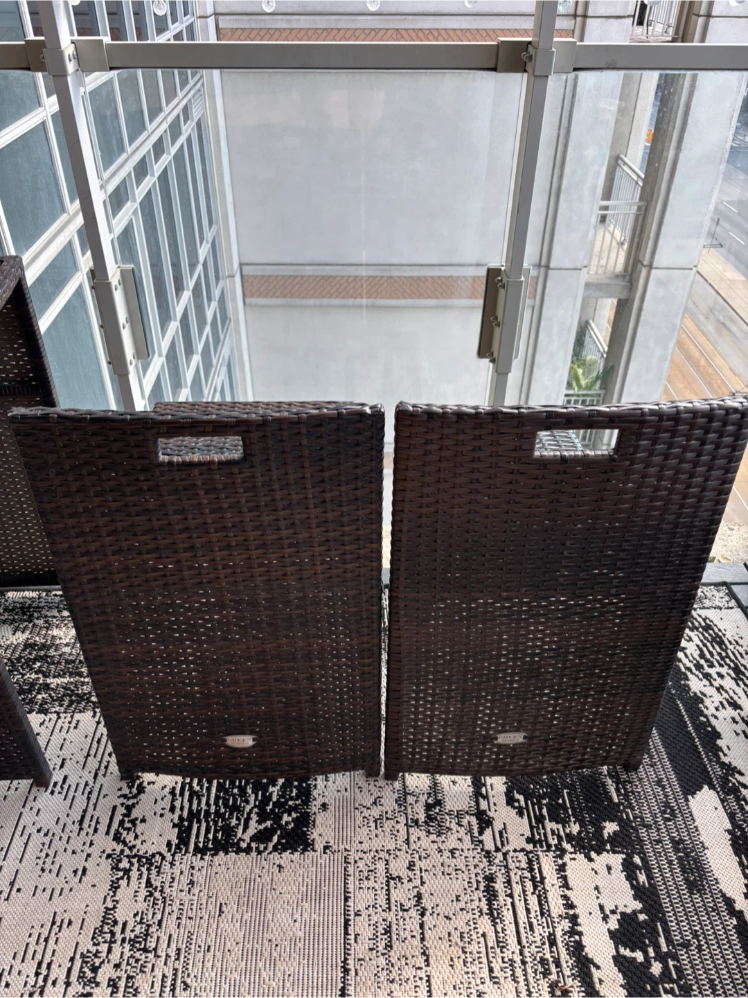 2 seater Wicker Patio Set with Glass Table Top - photo 2