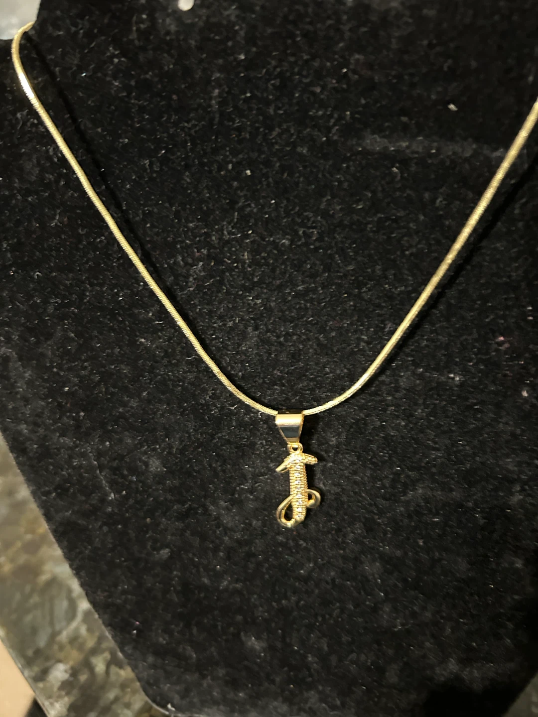 Gold-Tone Letter J Pendant Necklace