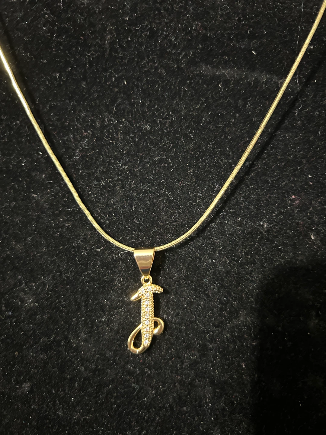 Gold-Tone Letter J Pendant Necklace - photo 3